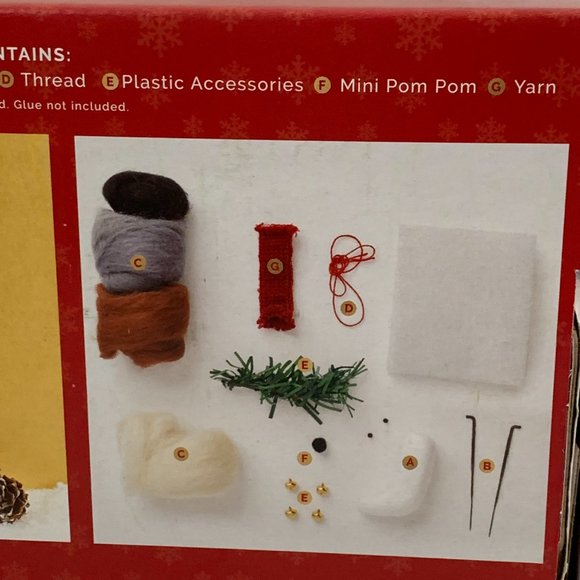 Christmas Fox Needle Felting Kit with Needles Wool Supplies Holiday Craft Decor - Picture 7 of 7